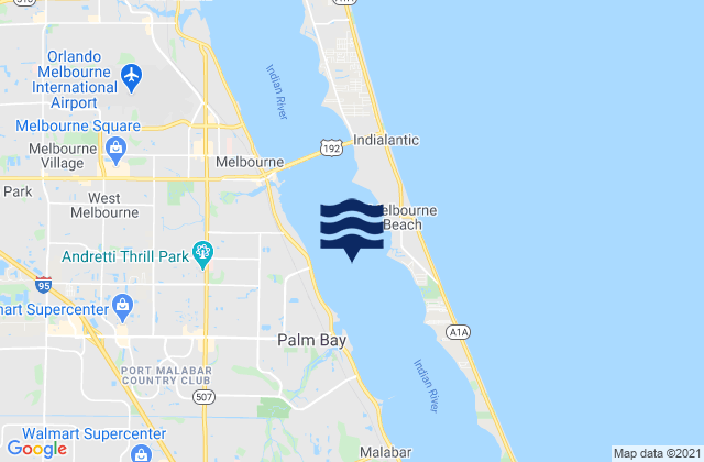 Mappa delle Getijden in Indian River Lagoon, United States