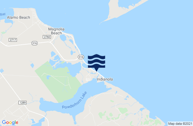 Mappa delle Getijden in Indianola Island, United States