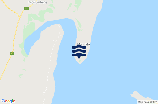 Mappa delle Getijden in Inhambane Bay, Mozambique