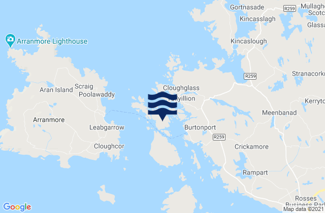 Mappa delle Getijden in Inishcoo, Ireland