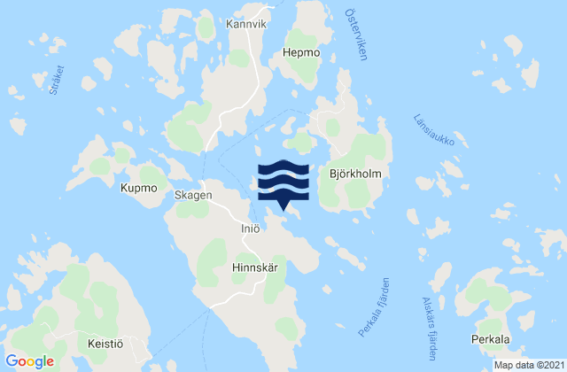 Mappa delle Getijden in Iniö, Finland