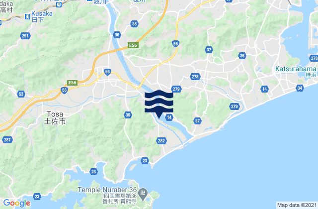 Mappa delle Getijden in Ino, Japan