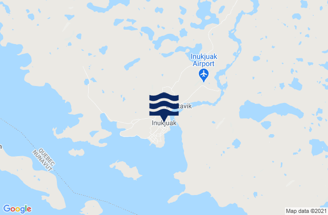 Mappa delle Getijden in Inoucdjouac, Canada