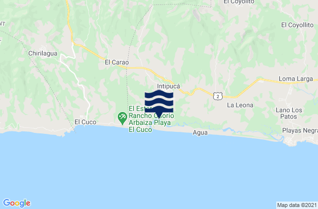 Mappa delle Getijden in Intipucá, El Salvador