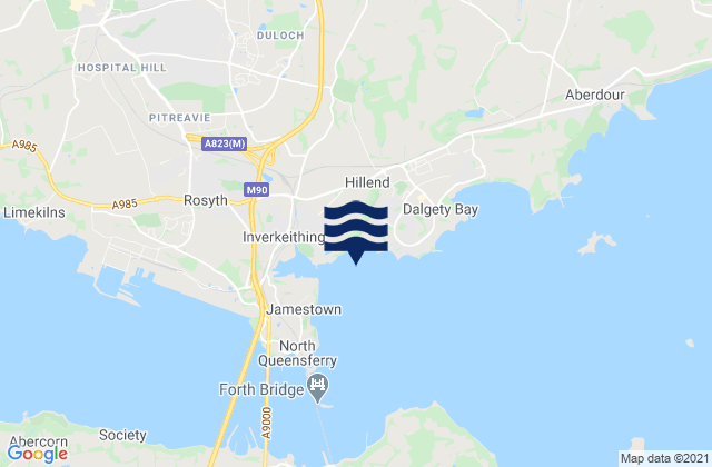 Mappa delle Getijden in Inverkeithing Bay, United Kingdom