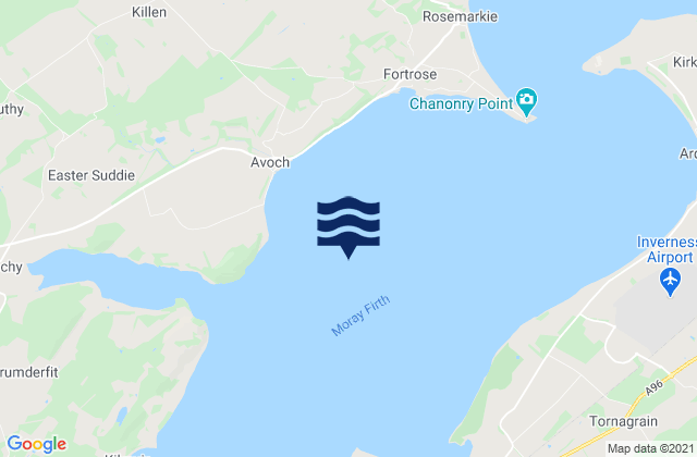 Mappa delle Getijden in Inverness Firth, United Kingdom