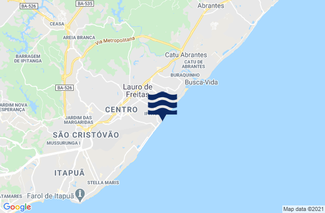 Mappa delle Getijden in Ipitanga, Brazil