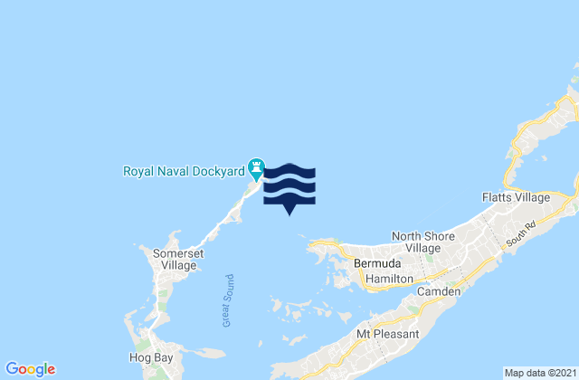 Mappa delle Getijden in Ireland Island, United States