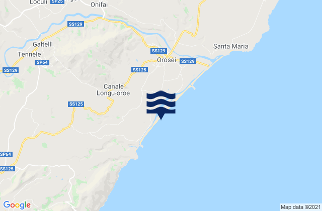 Mappa delle Getijden in Irgoli, Italy