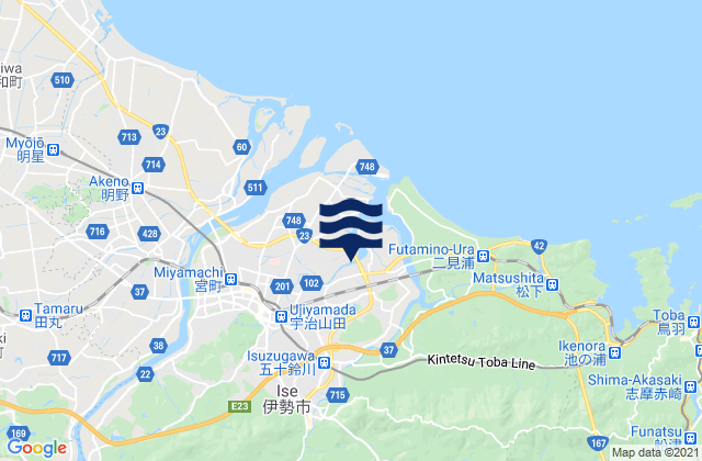 Mappa delle Getijden in Ise-shi, Japan