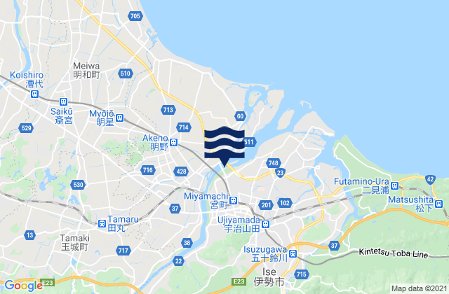 Mappa delle Getijden in Ise, Japan