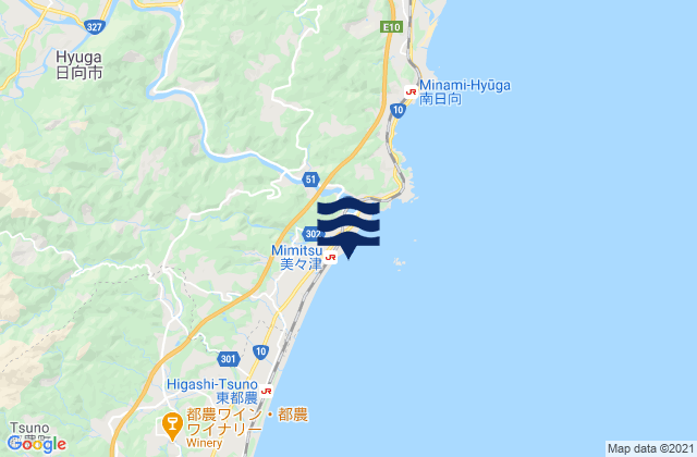 Mappa delle Getijden in Ishinamigawa, Japan