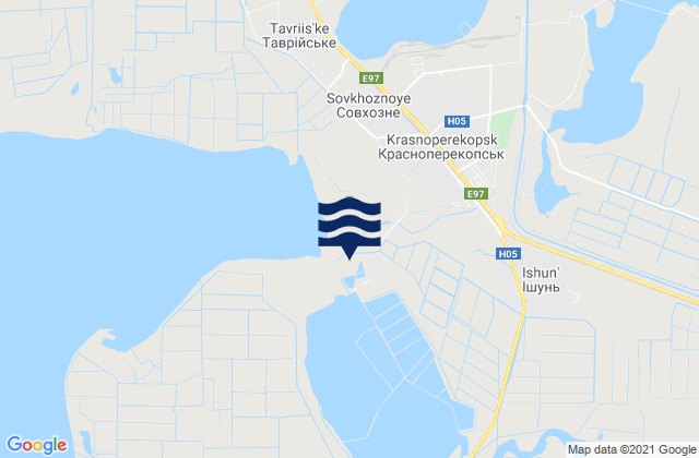 Mappa delle Getijden in Ishun’, Ukraine