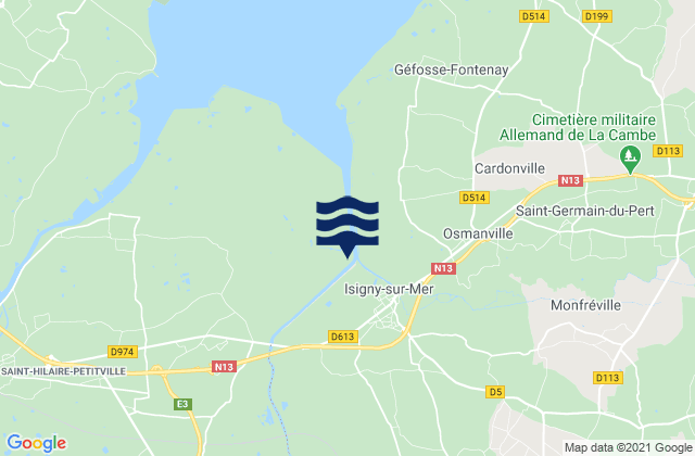 Mappa delle Getijden in Isigny-sur-Mer, France