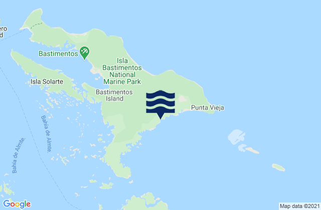 Mappa delle Getijden in Isla Bastimentos, Panama