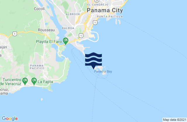Mappa delle Getijden in Isla Naos, Panama