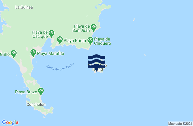 Mappa delle Getijden in Isla San Telmo, Panama