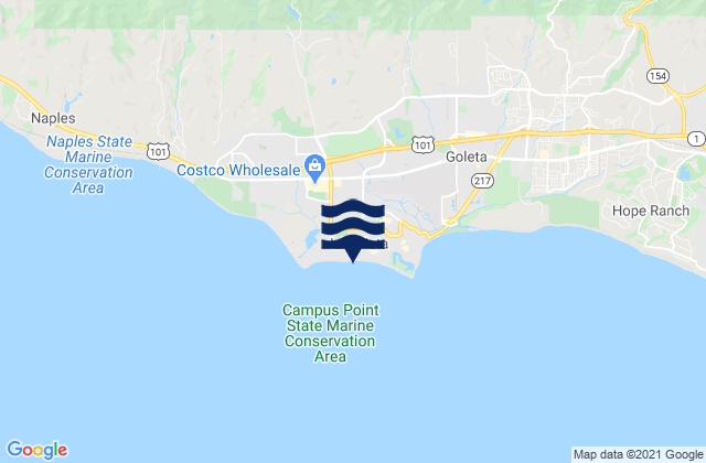 Mappa delle Getijden in Isla Vista, United States