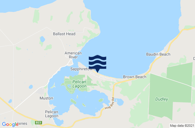 Mappa delle Getijden in Island Beach, Australia