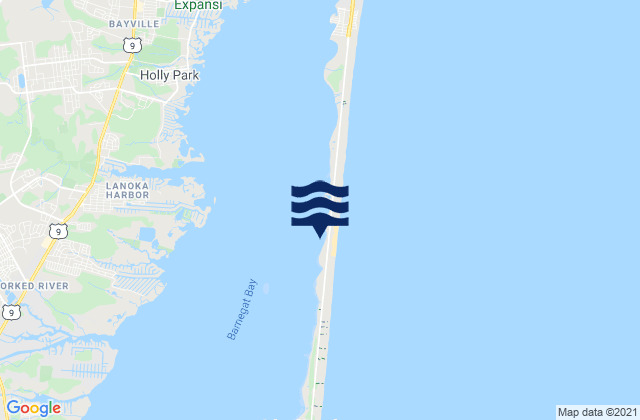 Mappa delle Getijden in Island Beach, United States