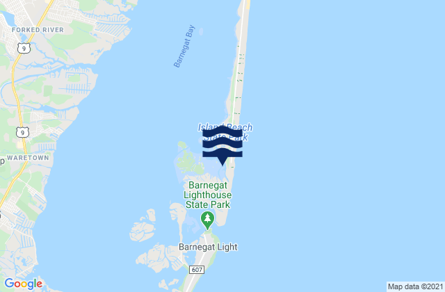 Mappa delle Getijden in Island Beach Sedge Islands, United States