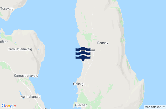 Mappa delle Getijden in Island of Raasay, United Kingdom