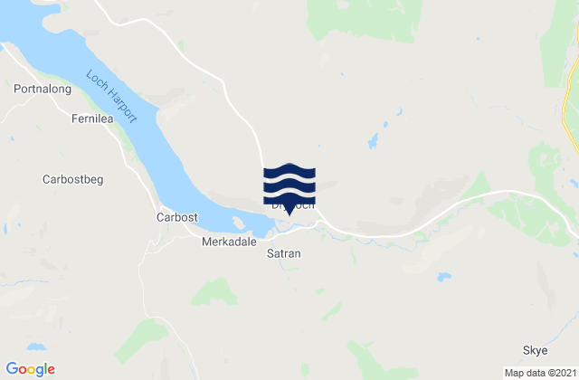 Mappa delle Getijden in Island of Skye, United Kingdom