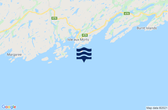 Mappa delle Getijden in Isle Aux Morts, Canada
