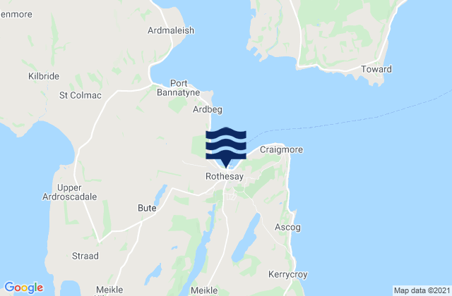 Mappa delle Getijden in Isle of Bute, United Kingdom