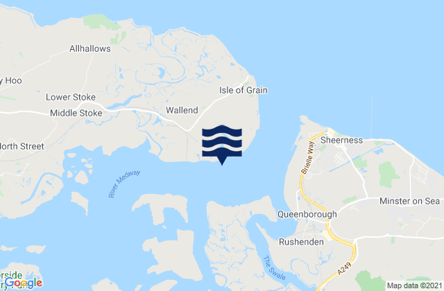 Mappa delle Getijden in Isle of Grain, United Kingdom