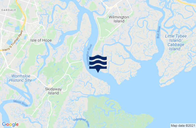 Mappa delle Getijden in Isle of Hope (Skidaway River), United States