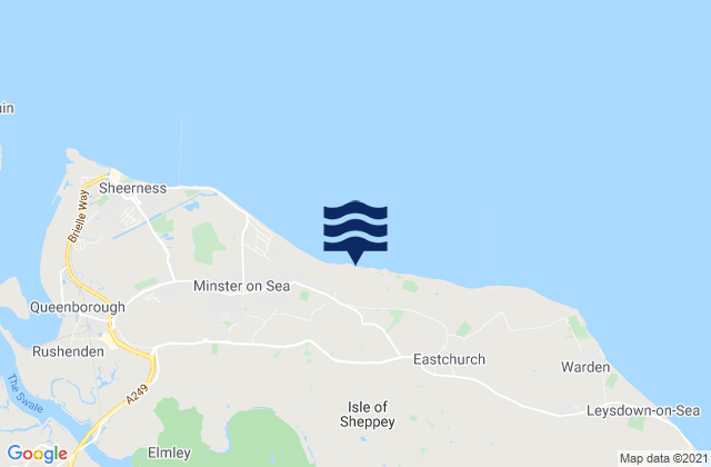 Mappa delle Getijden in Isle of Sheppey, United Kingdom