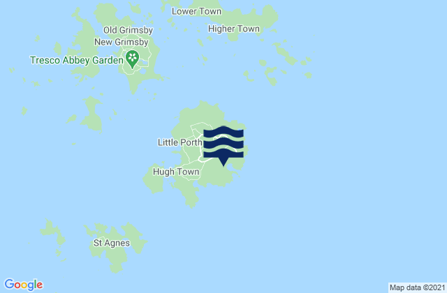 Mappa delle Getijden in Isles of Scilly, United Kingdom