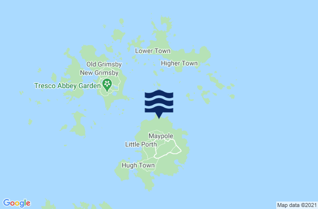 Mappa delle Getijden in Isles of Scilly, United Kingdom
