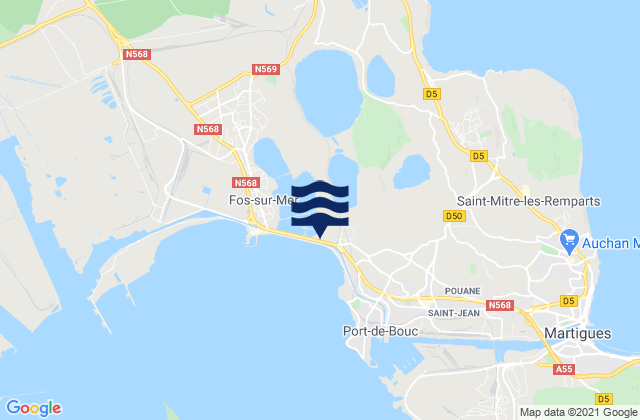 Mappa delle Getijden in Istres, France