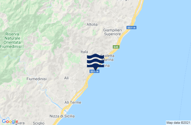 Mappa delle Getijden in Itala, Italy