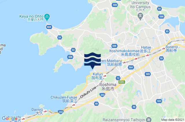 Mappa delle Getijden in Itoshima-shi, Japan
