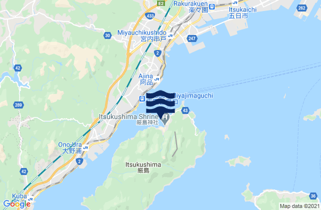 Mappa delle Getijden in Itsuku Shima, Japan