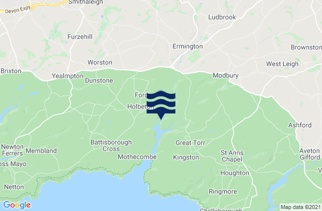 Mappa delle Getijden in Ivybridge, United Kingdom