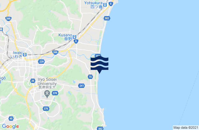 Mappa delle Getijden in Iwaki, Japan