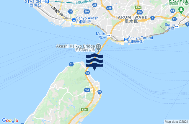 Mappa delle Getijden in Iwaya (Awazi Sima), Japan