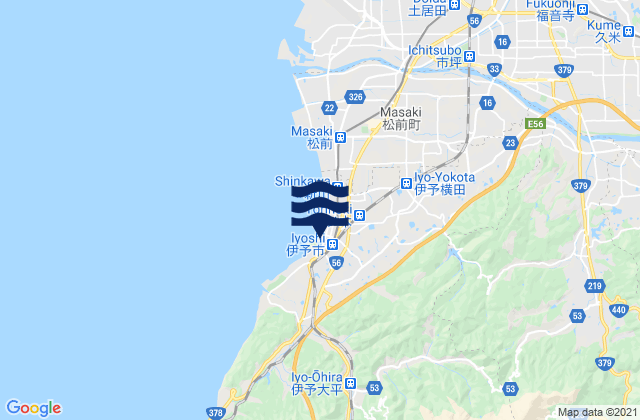 Mappa delle Getijden in Iyo, Japan