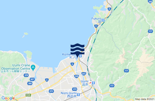 Mappa delle Getijden in Izumi, Japan