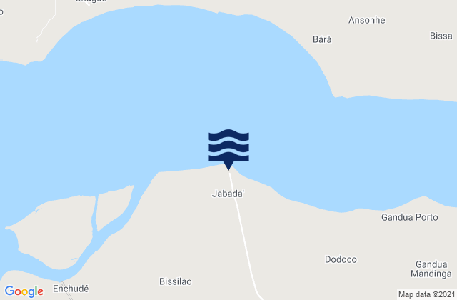 Mappa delle Getijden in Jabada Geba River, Guinea-Bissau
