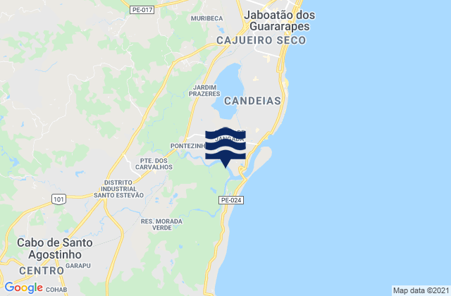Mappa delle Getijden in Jaboatão, Brazil