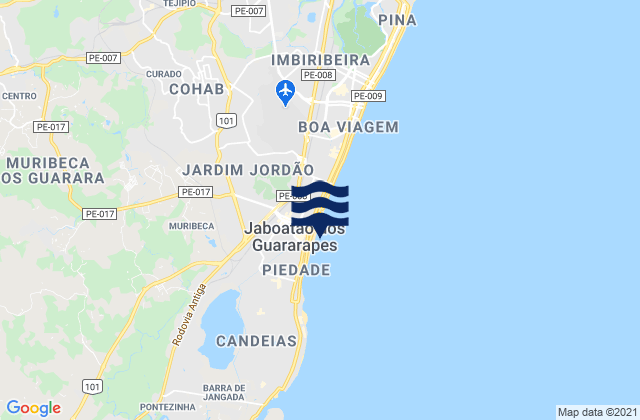 Mappa delle Getijden in Jaboatão dos Guararapes, Brazil