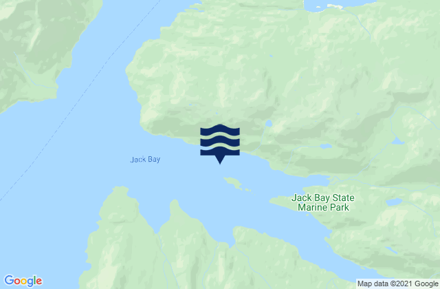 Mappa delle Getijden in Jack Bay, United States