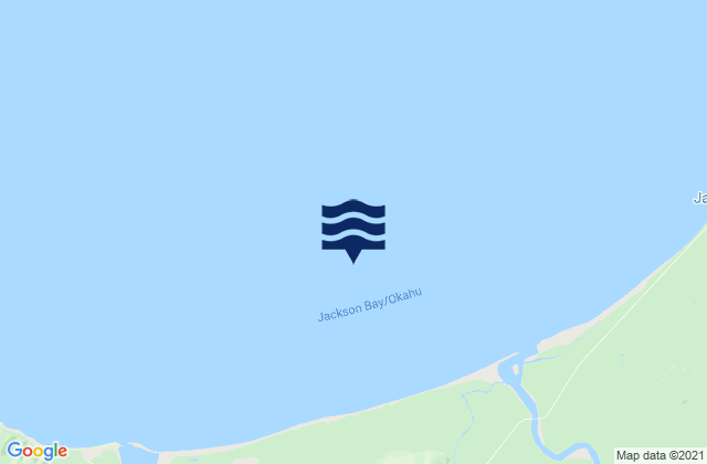 Mappa delle Getijden in Jackson Bay/Okahu, New Zealand