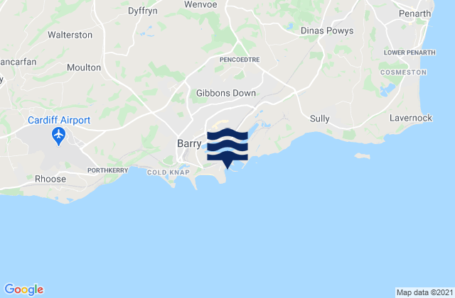 Mappa delle Getijden in Jackson's Bay, United Kingdom