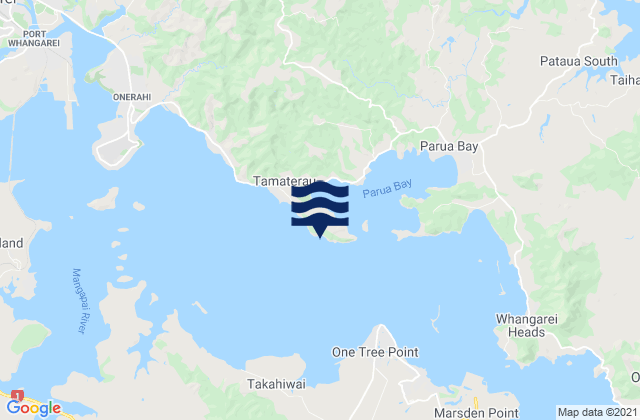 Mappa delle Getijden in Jacksons Bay, New Zealand